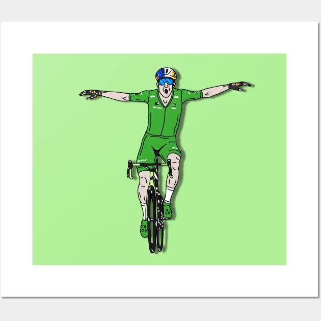 Wout Van Aert Tour de France 2022 - Green jersey champion Wall Art by p3p3ncil